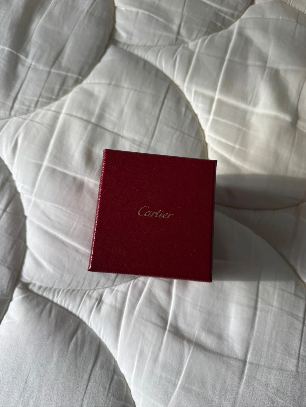 Cartier Red Jewelry Gift Box with Gold Logo